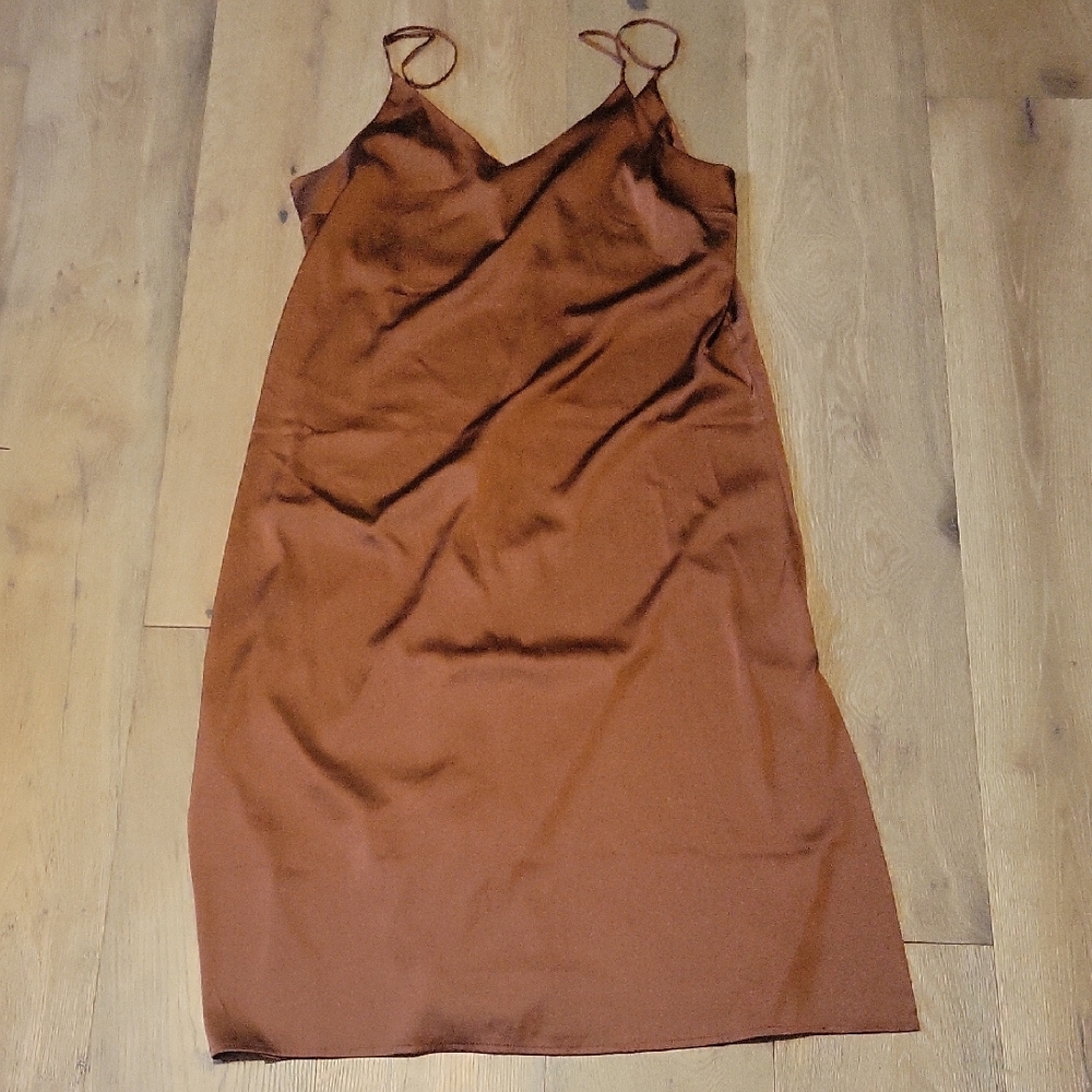 Elegant Brown Slip Dress